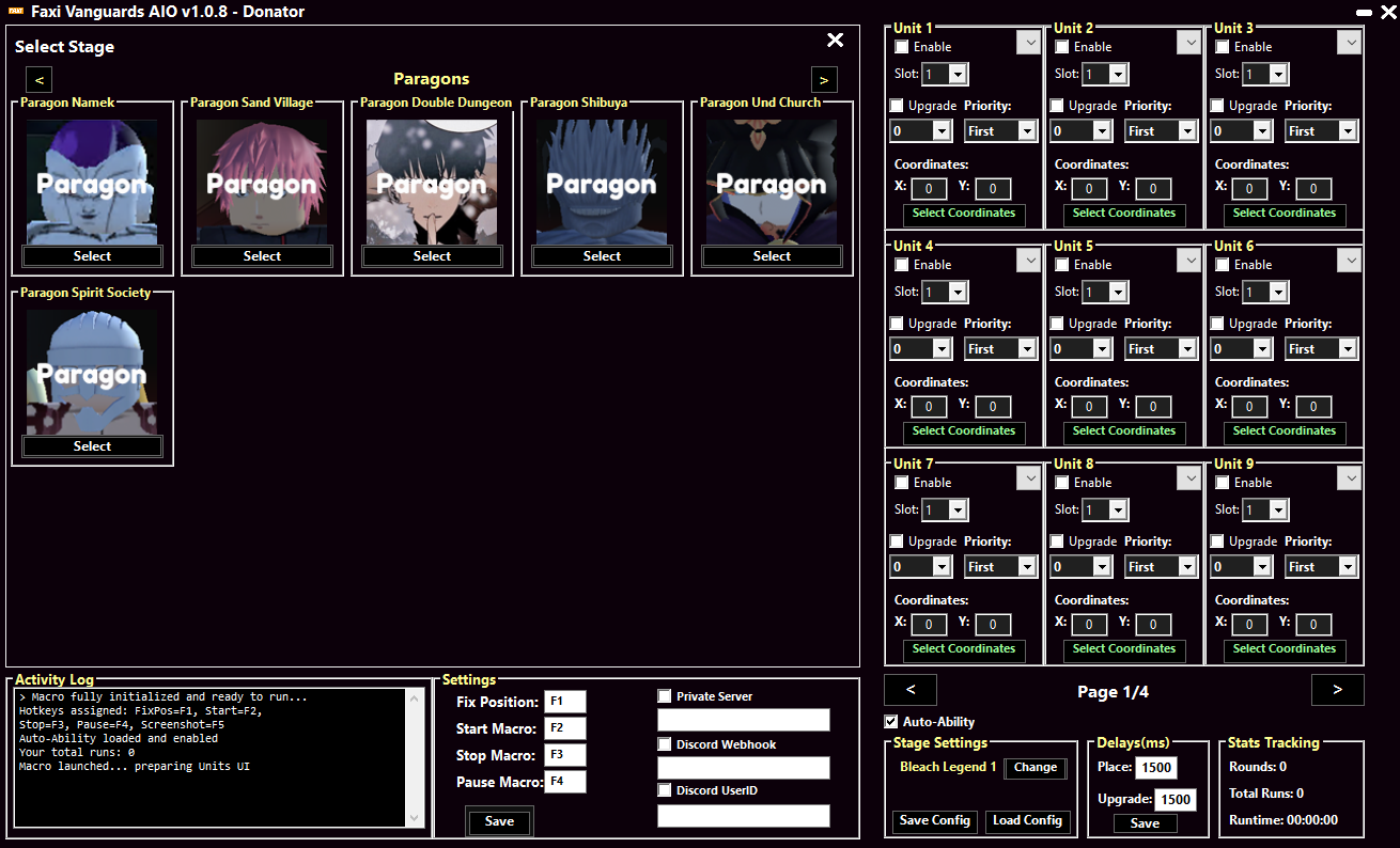 Faxi Vanguards AIO Interface